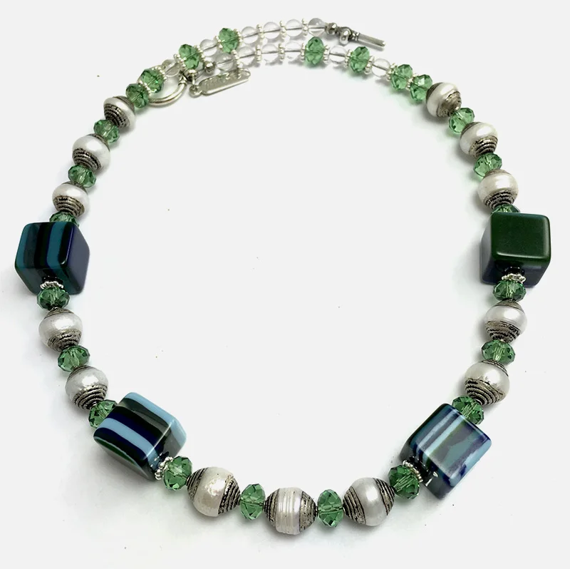 Recycled Plastic, Pearls & Sterling Silver