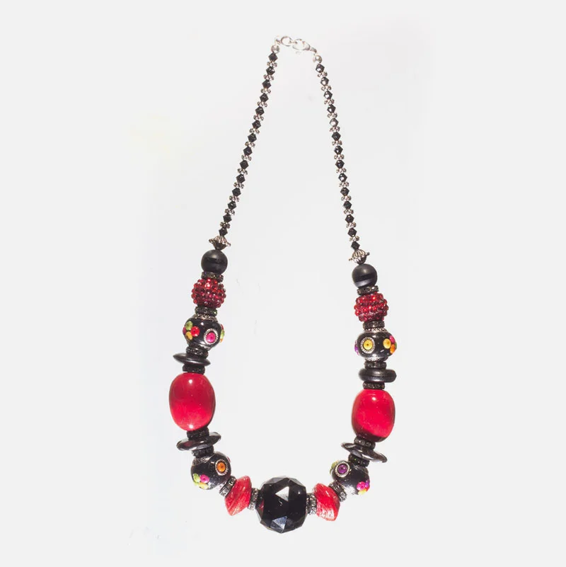 Onyx, Faceted Glass, Uganda Fair Trade Paper & Kazuri