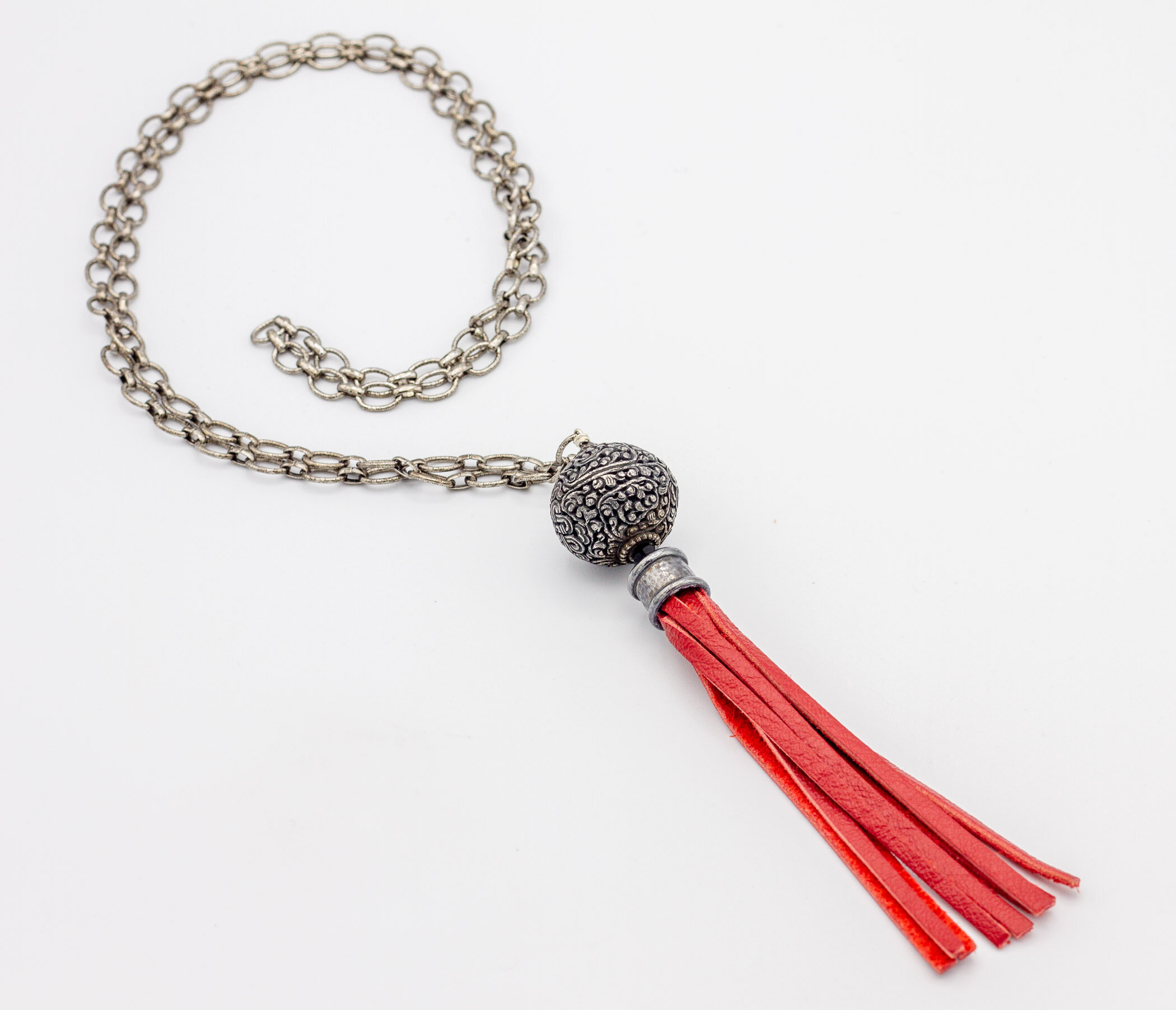 Gunmetal and Red Suede