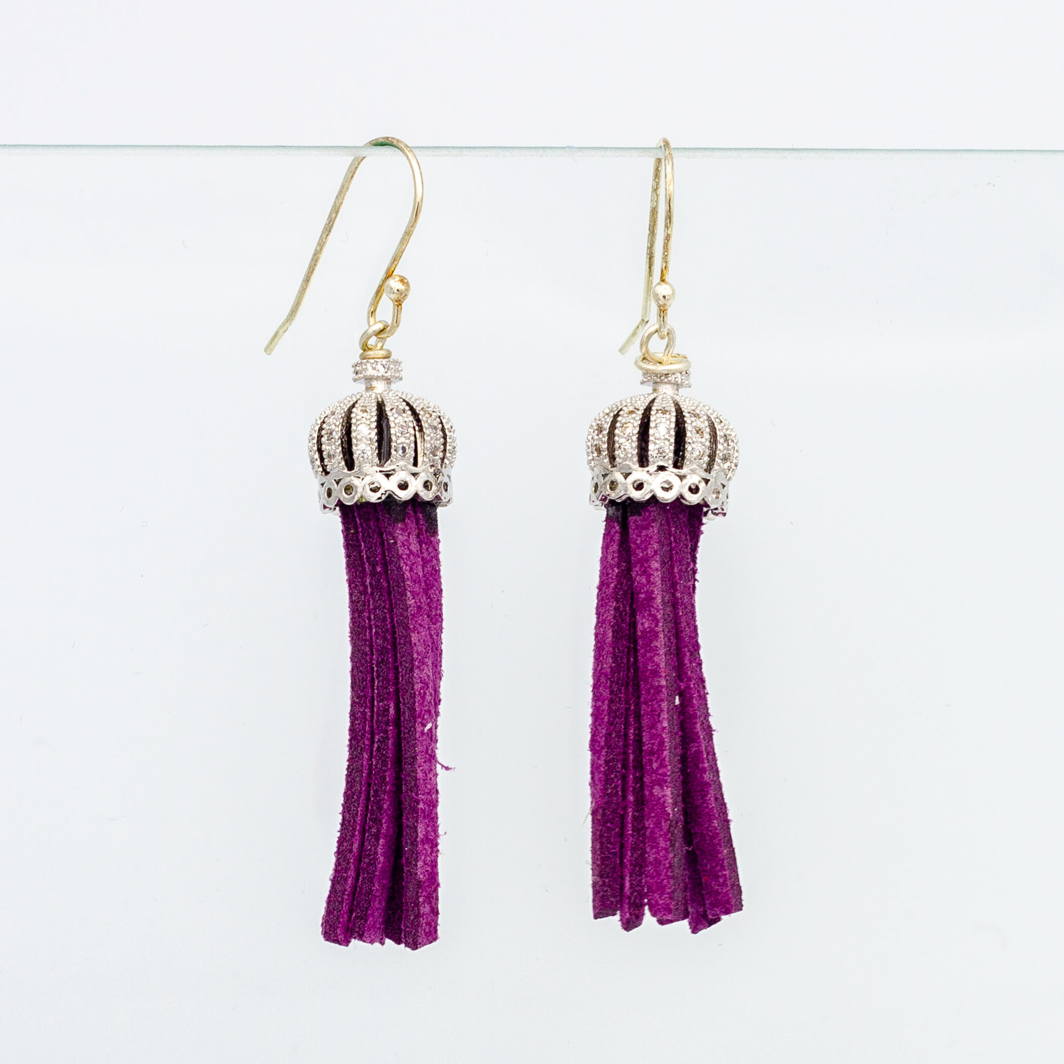 Silver Metal and Suede 