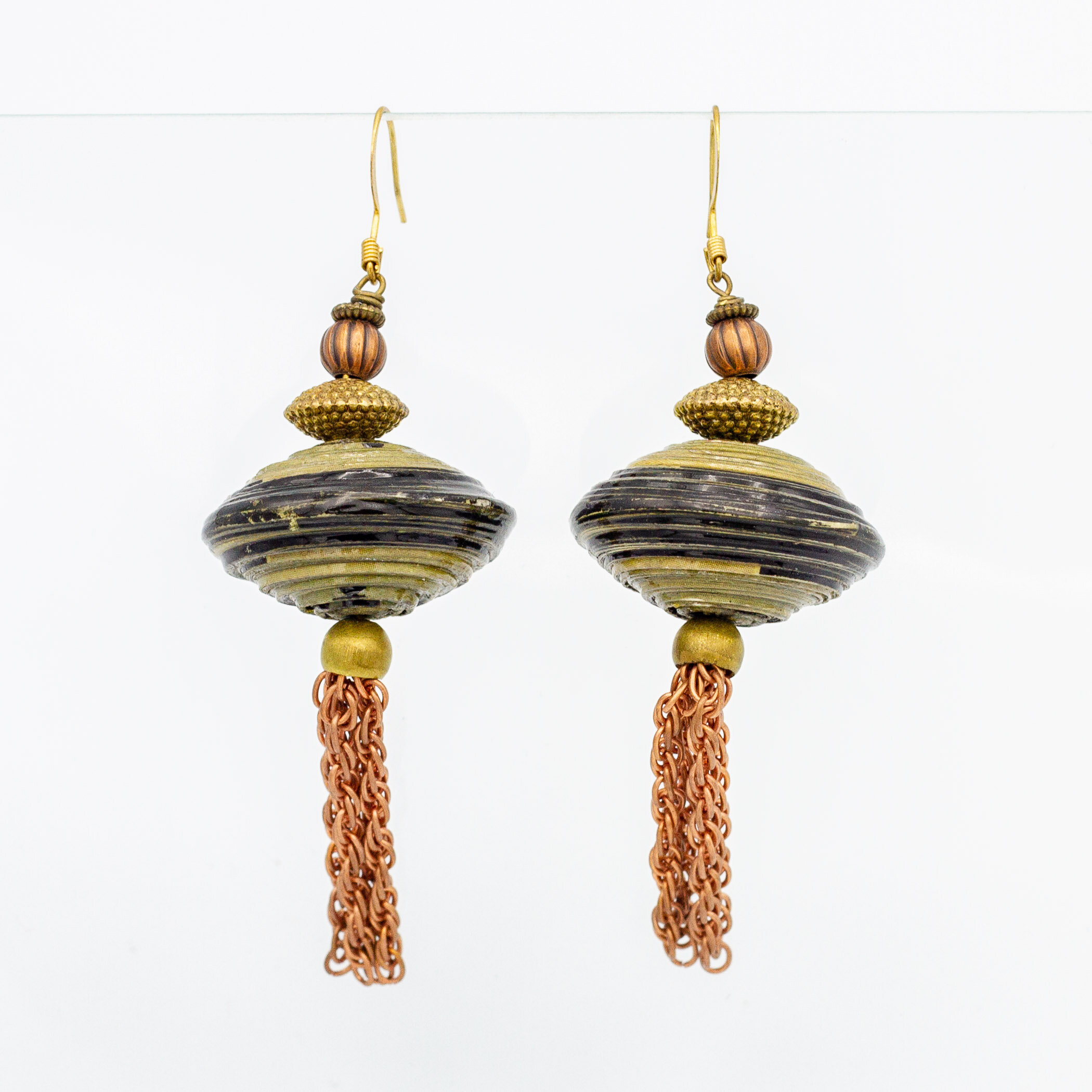 Uganda Paper Beads, Copper and Gold