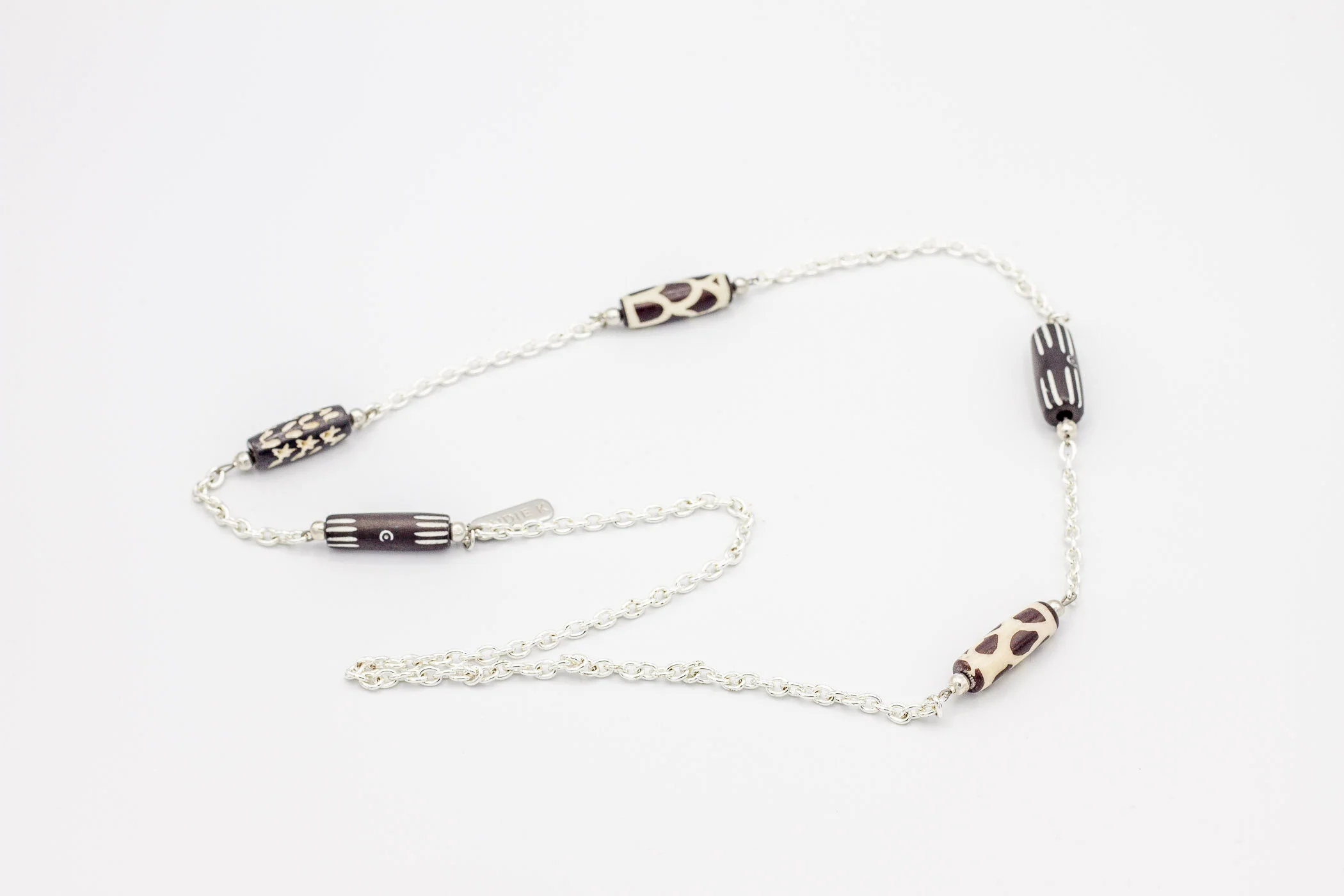 African Batik Bone and Sterling Silver