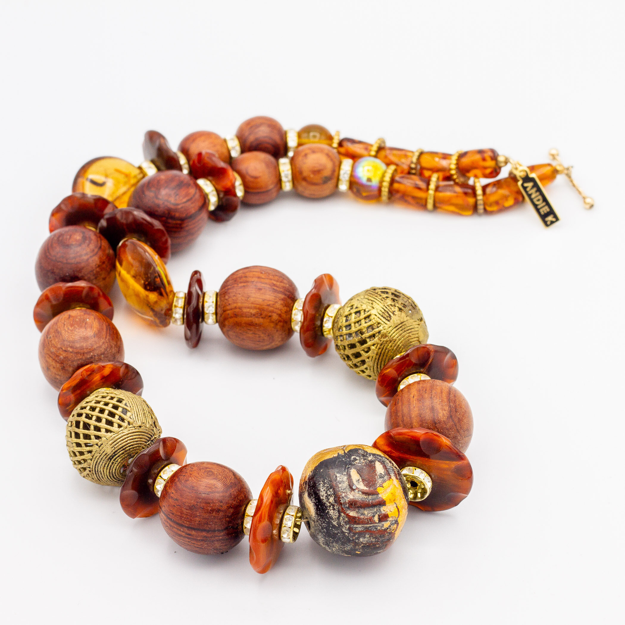 Lost Wax Beads, Horn and a Buddha bead