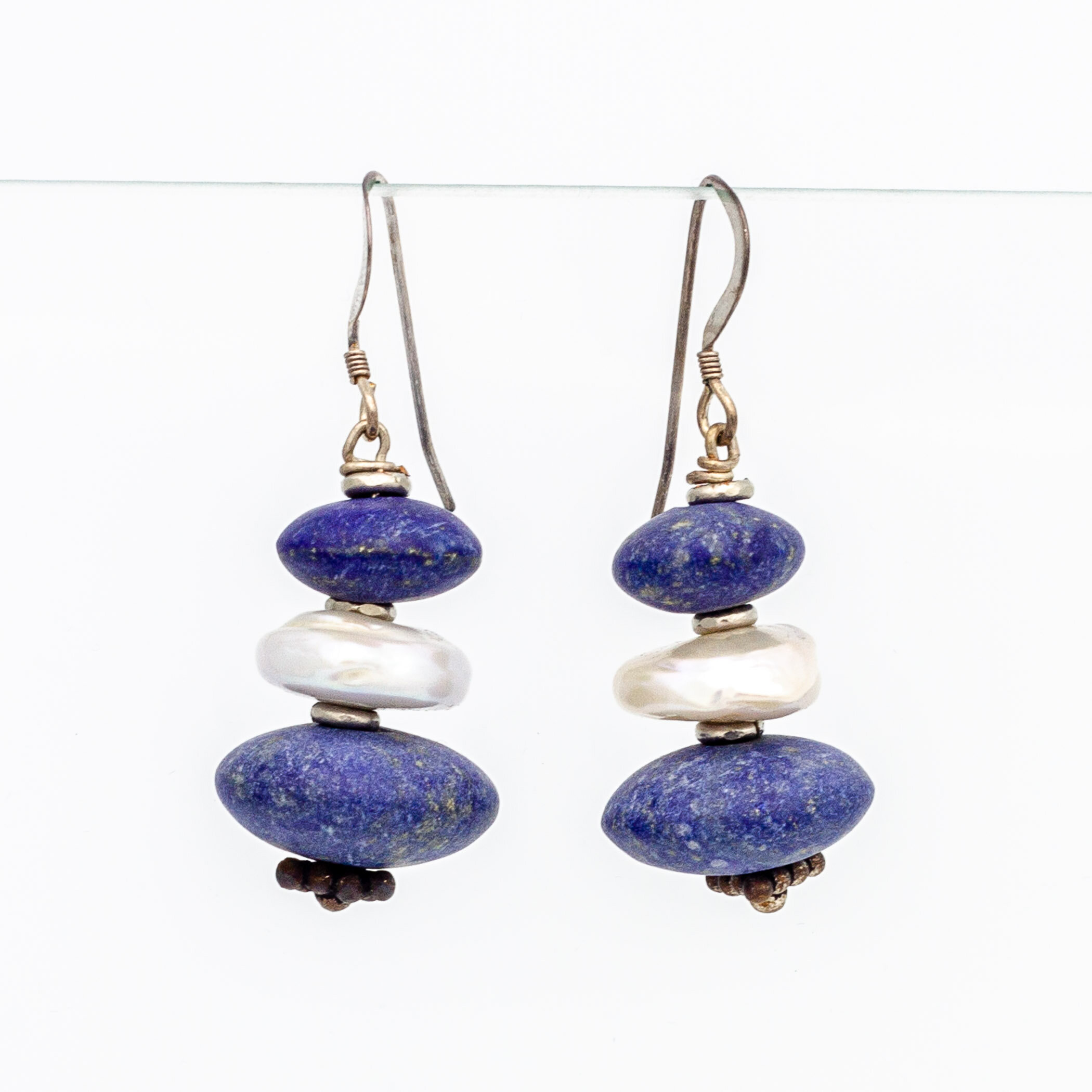 Antique Lapis, Pearls and Sterling Silver