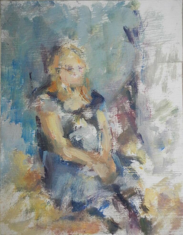 Maureen, oil on cardboard, 2014