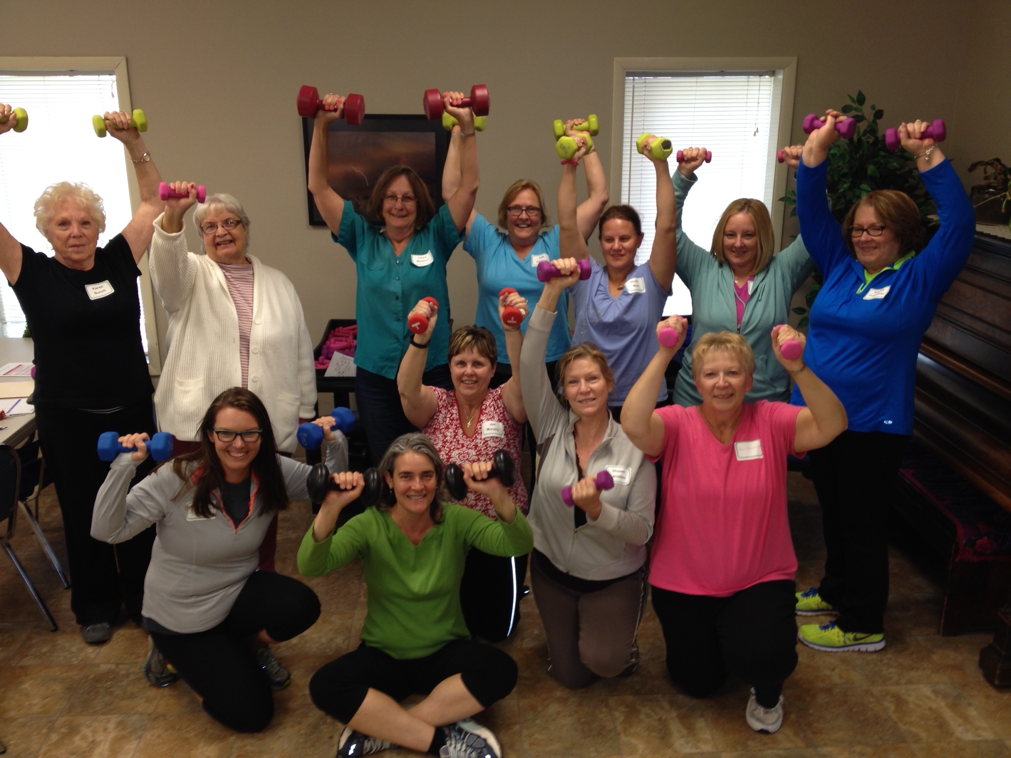 Participants in Oregon State University Extension's StrongPeople program take a break from working out to pose for a photo. The next StrongPeople program in Lake County is in Paisley. ( OSU Extension photo )