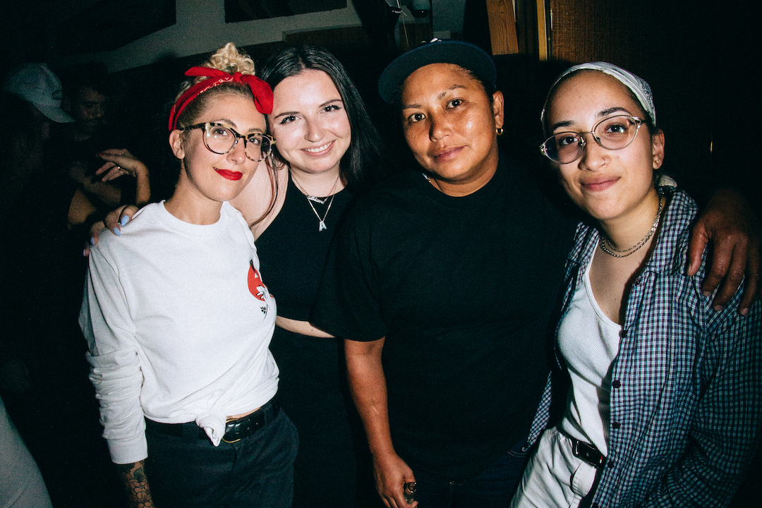 The gang is all here. Quell Directors (Kristen and Adrian), Jaime and Abi reunited since the epic cover shoot. Shouts out to Abi for shooting that cover story on film.