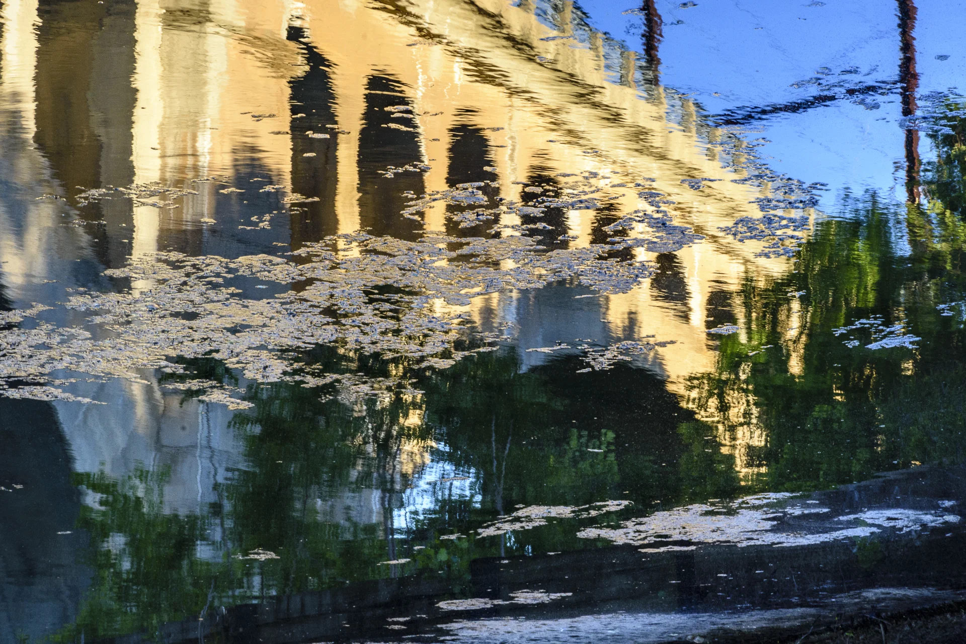 Wavering Bridge Reflection in the Canal Reminds of Monet's Pond, Manayunk, Pennsylvania, 2017