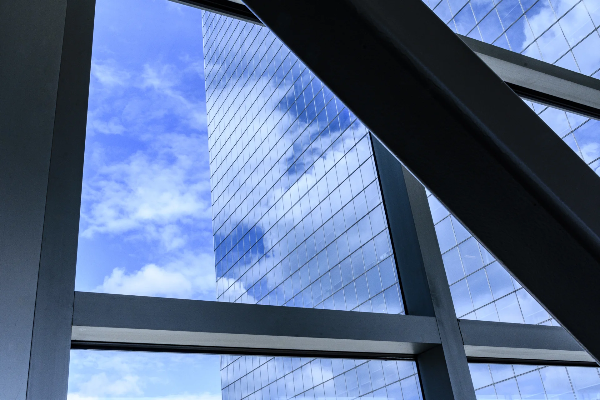 Clouds and Reflections in Mirrored Glass of Cira Centre, Philadelphia, Pennsylvania, 2017