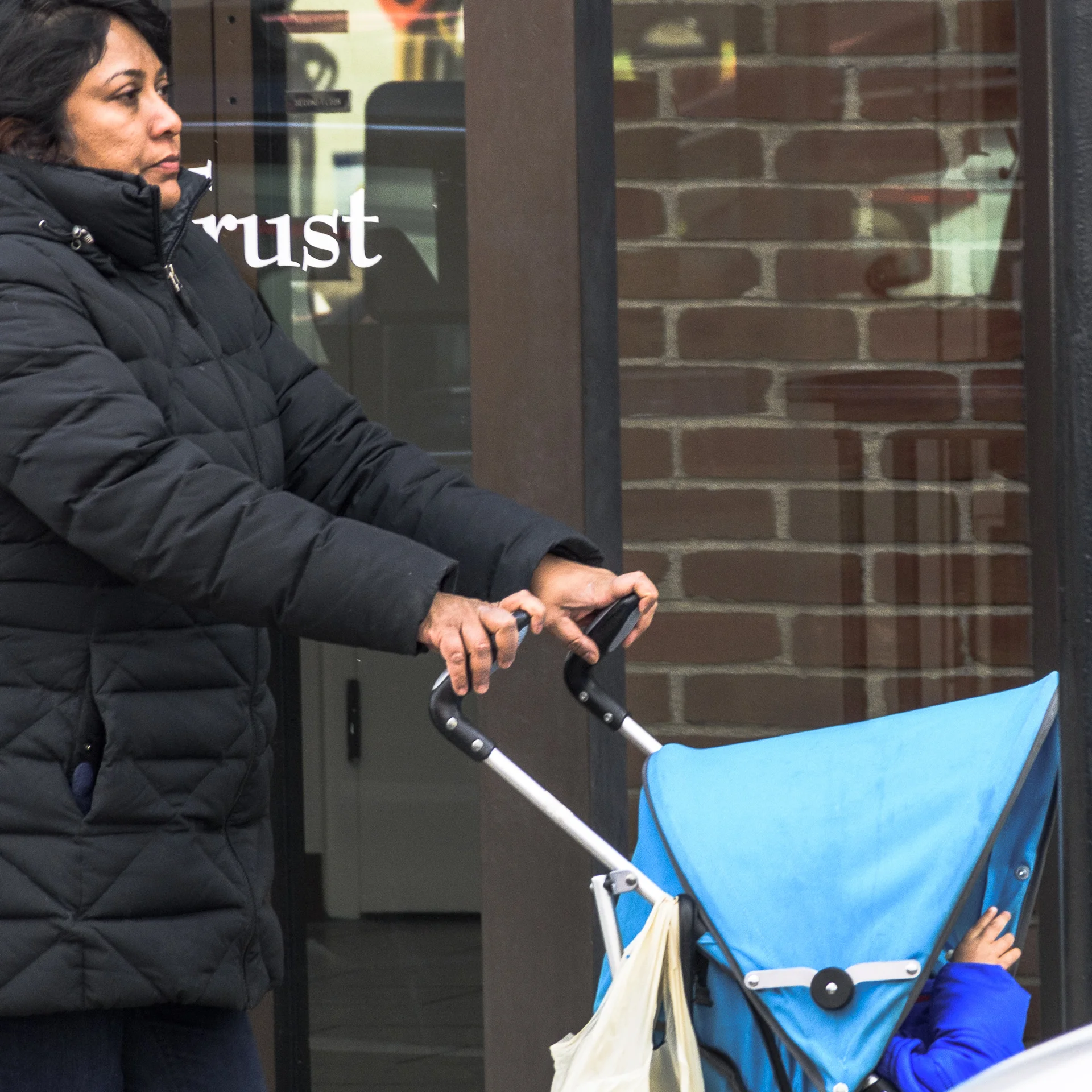 A Little Hand Gesture in the Stroller, Media, Pennsylvania, 2017