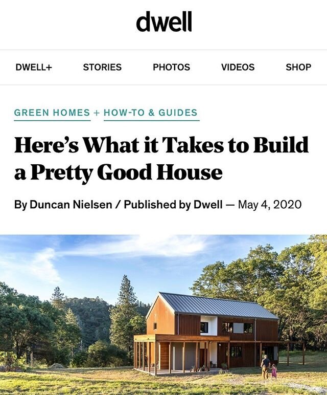 Nice to see an article in Dwell that is a substantive conversation with @michaelmaines about building science and the sensible approach of creating the &ldquo;Pretty Good House&rdquo;. And ... @jeffsatoms home is the covergirl again!