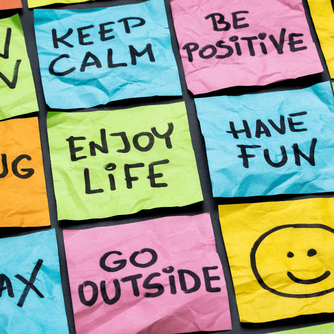 Positive Sticky notes. If you are in college and struggling with your mental health contact us today. Our office is located in Northdale, FL in North Tampa.