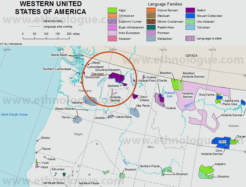 Linguistic Research: Language Map of the Pacific NW Area