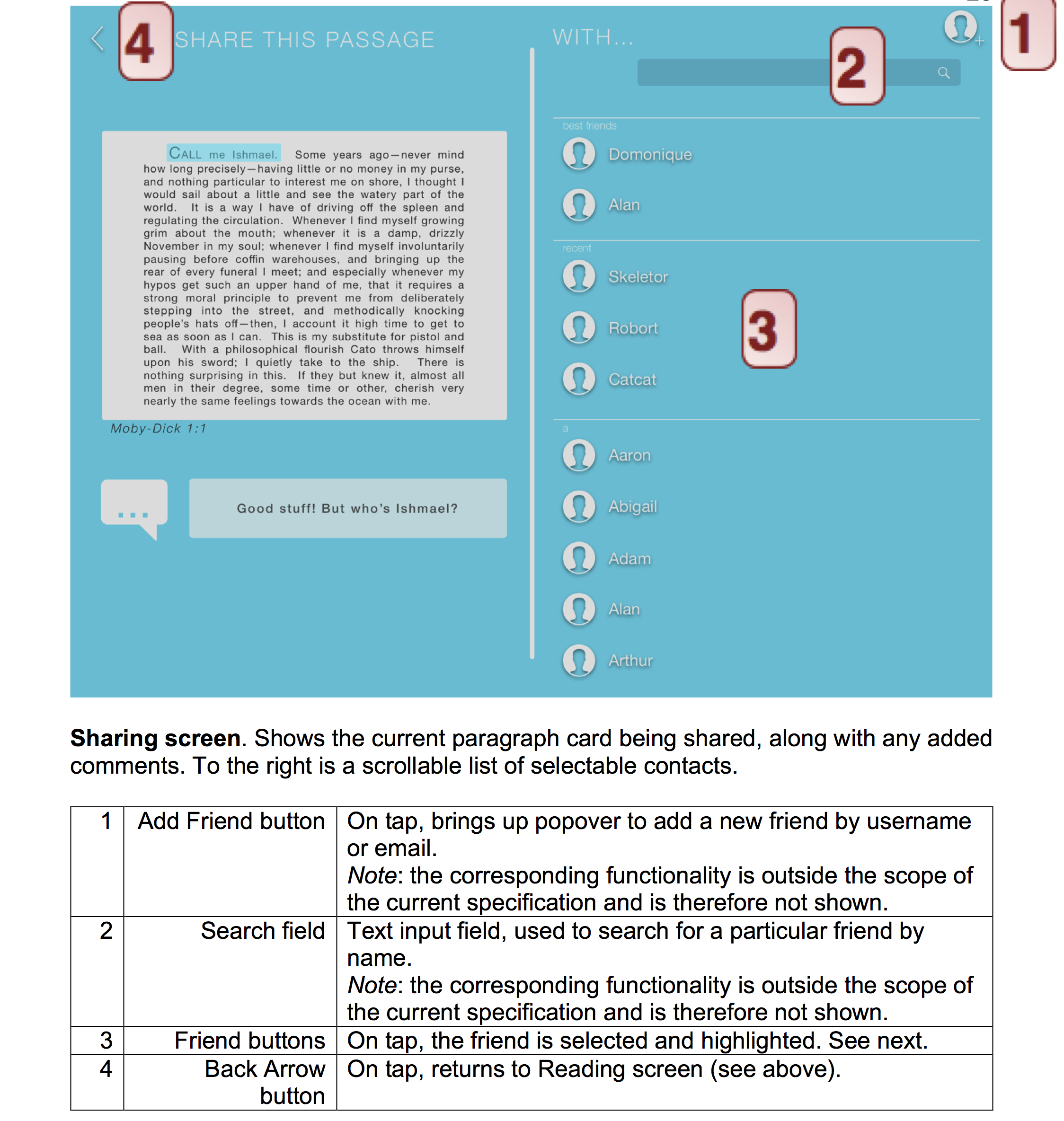 Design Spec: Social Sharing Screen