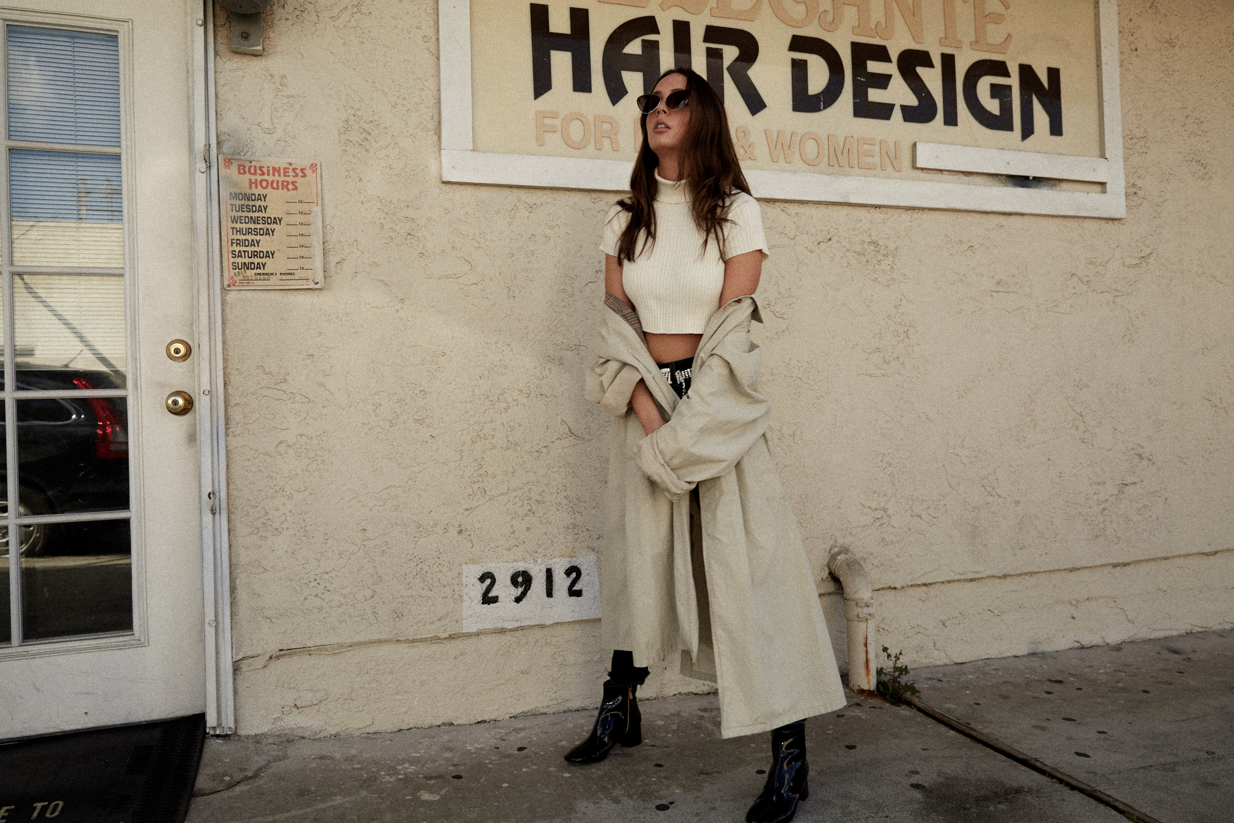 staud Levi denim Gucci vintage trench coat and other stories