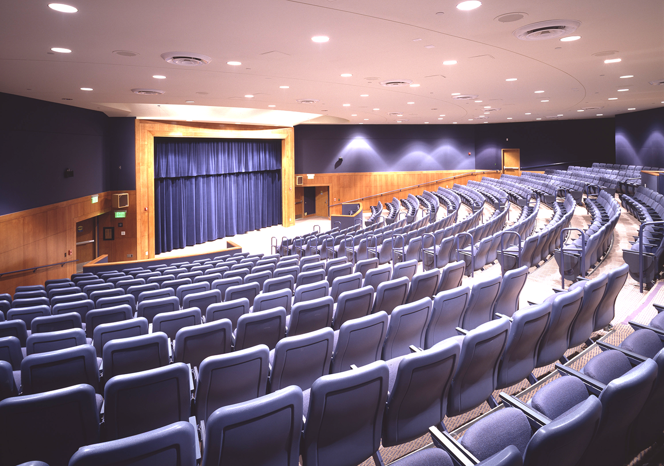 Lecture hall looking onto stage at University of California - Los Angeles