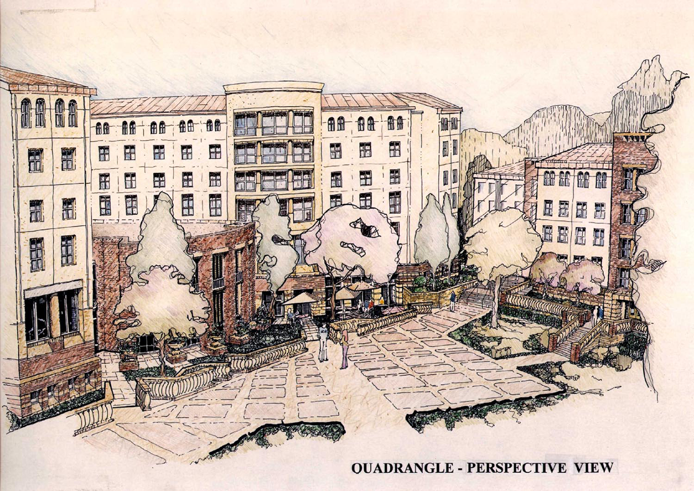 Drawing of entire campus development at University of California - Los Angeles 