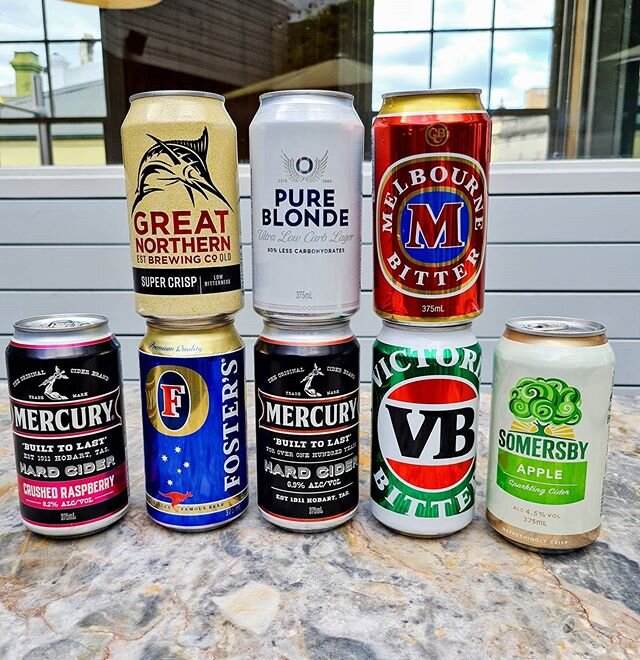 Tinnie:
Term for cans of beer or cider used amongst Aussies. Tinnies are vital to every sesh. Empty cans also make cute sustainable decorations on the Christmas tree and when stickytaped together make a wizard staff.

Crack a tinnie:
Open a can of cold beer.

Example: $5 Tinnies and $1 Wings at the Coops tonight. Meet me on the rooftop and we'll crack a few tinnies.🤙 🍺🍺🍺🍺🍺🍺🍺🍺 #thirstythursday #newtown #tinnie #sesh #rooftop #secretrooftop #vb #mercurycider #fosters #mb #pureblonde #greatnorthern #somerby