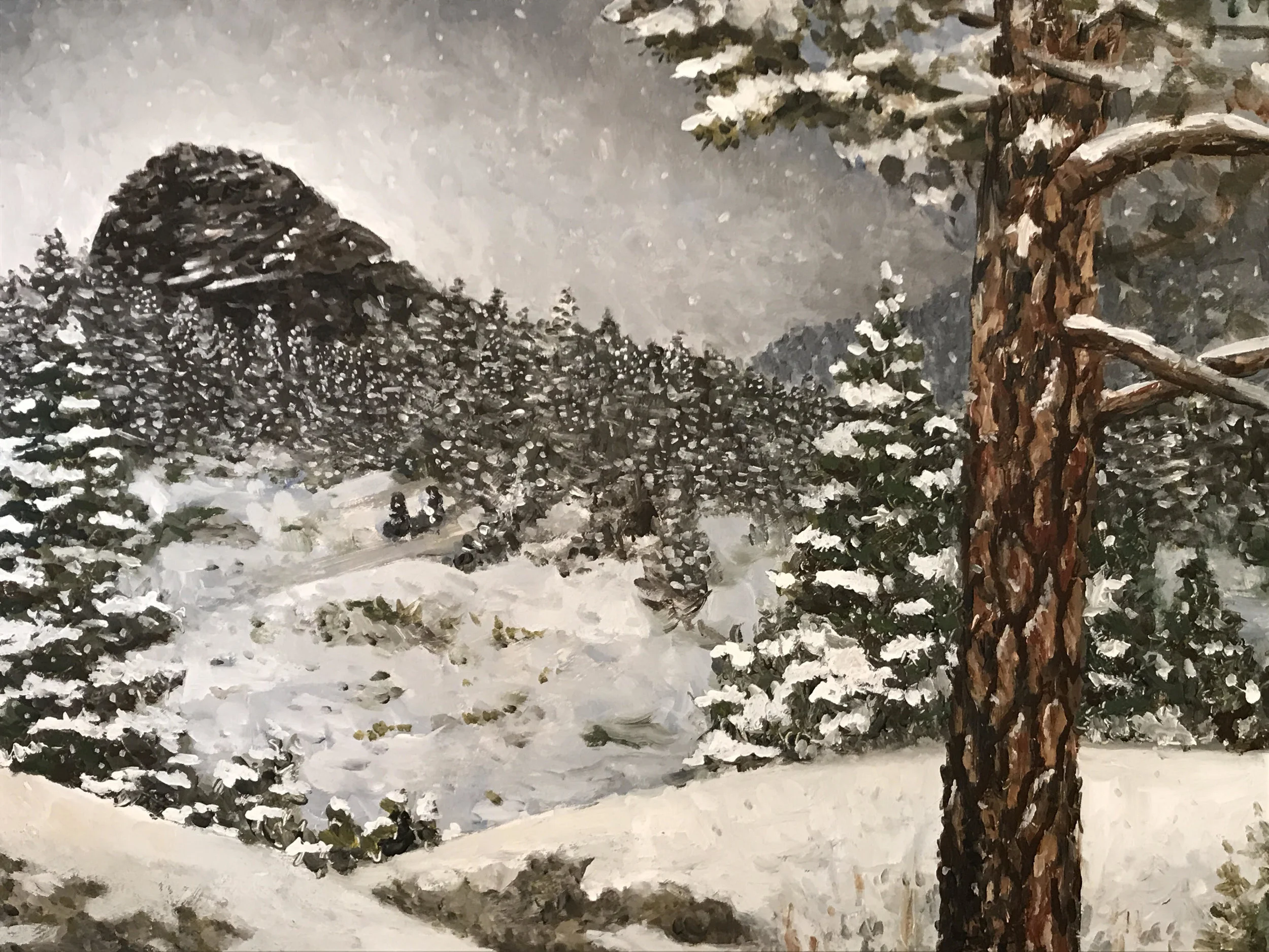 Old Man Mountain | 2017 | Open Acrylic on Panel | 18" x 24" | $400