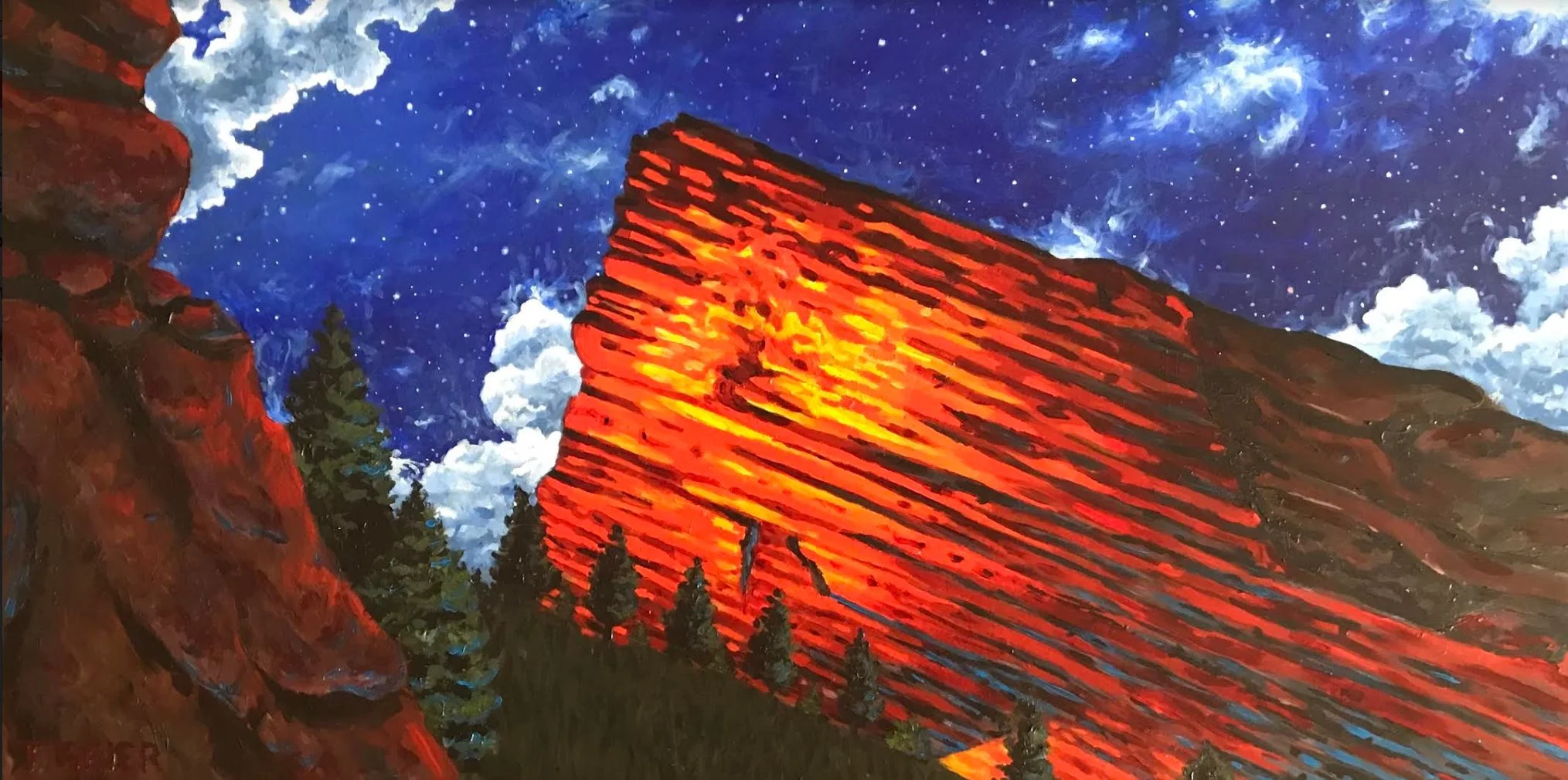 Stargazer | 2018 | Acrylic on Panel | 18' x 36" | SOLD