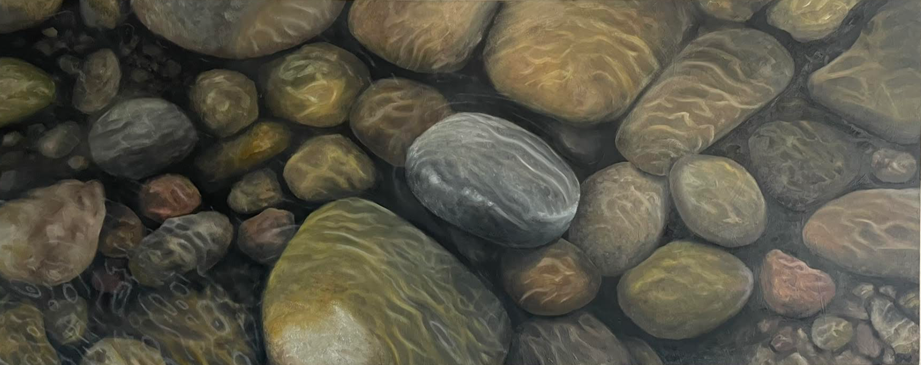 River Rocks | 2025 | Oil on Panel | 60" x 24"