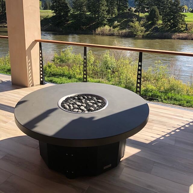 @freestoneconcreteworks finished up a 55&rdquo; diameter concrete fire table! 
#concretedesign #makersgonnamake #makersmovement #missoula #montana #local #landscape #freestoneconcreteworks