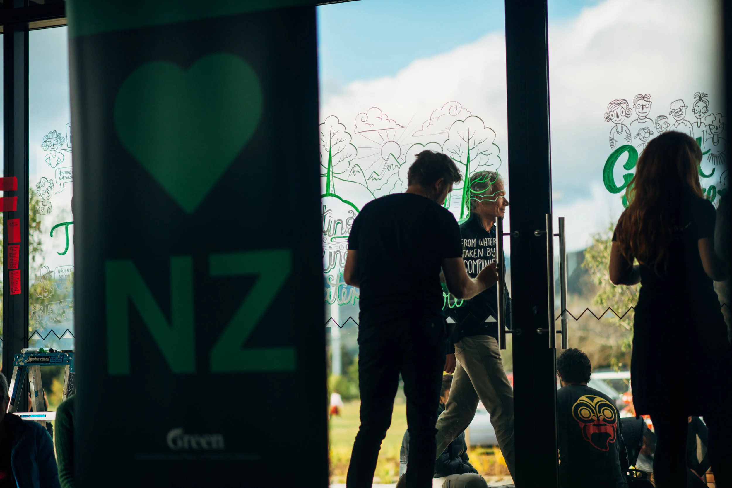 League of live illustrators hard at work.