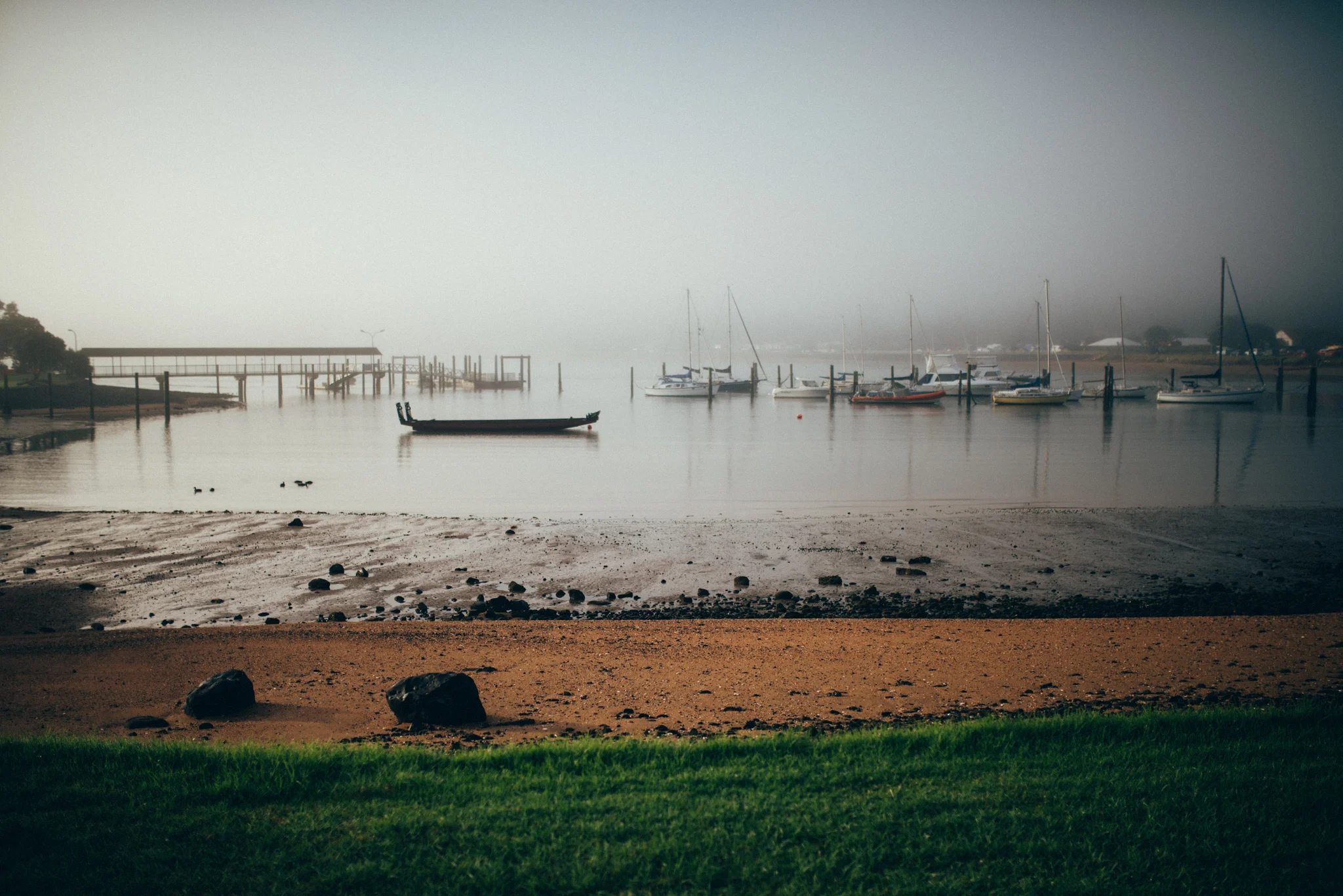 We woke up Monday morning, to find Waitangi cloaked in mist. Pretty stunning.