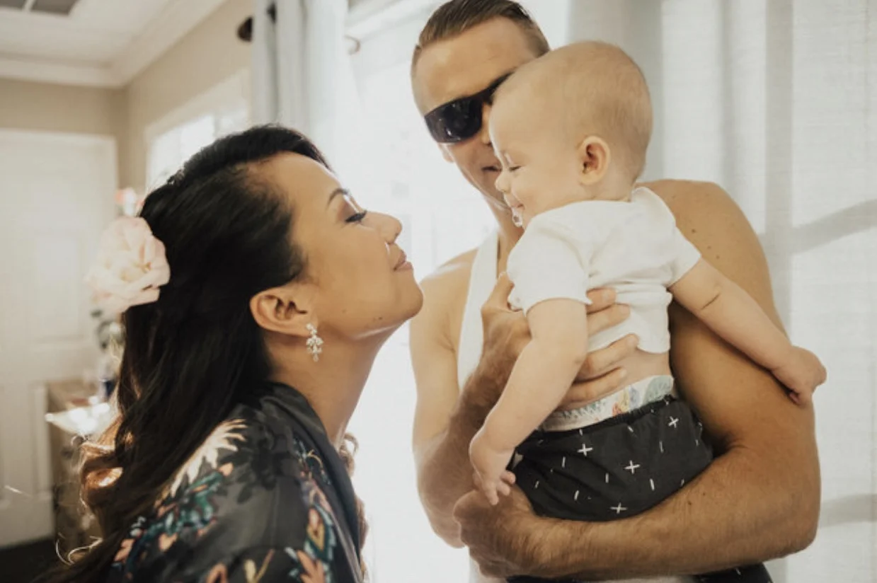 Noelle's husband, Luke, and their baby Jamie, came by to visit as well. 