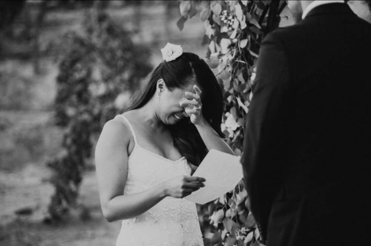 "Ross...I can wear white today because you see me this way..." was how I started my vows. “...it was granted her to clothe herself with fine linen, bright and pure.” (Revelation 19:8)