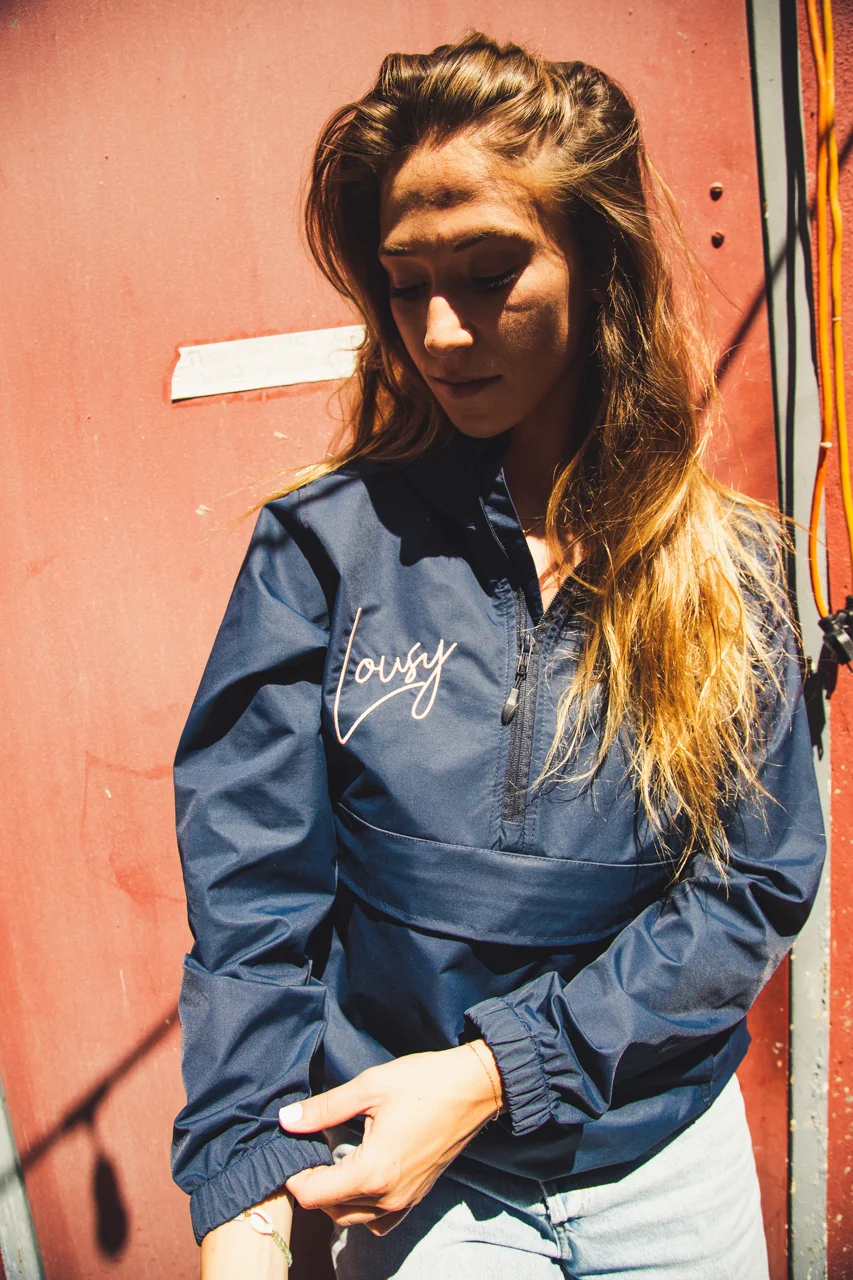 Navy Blue "Kirkland" Hooded Windbreaker Jacket