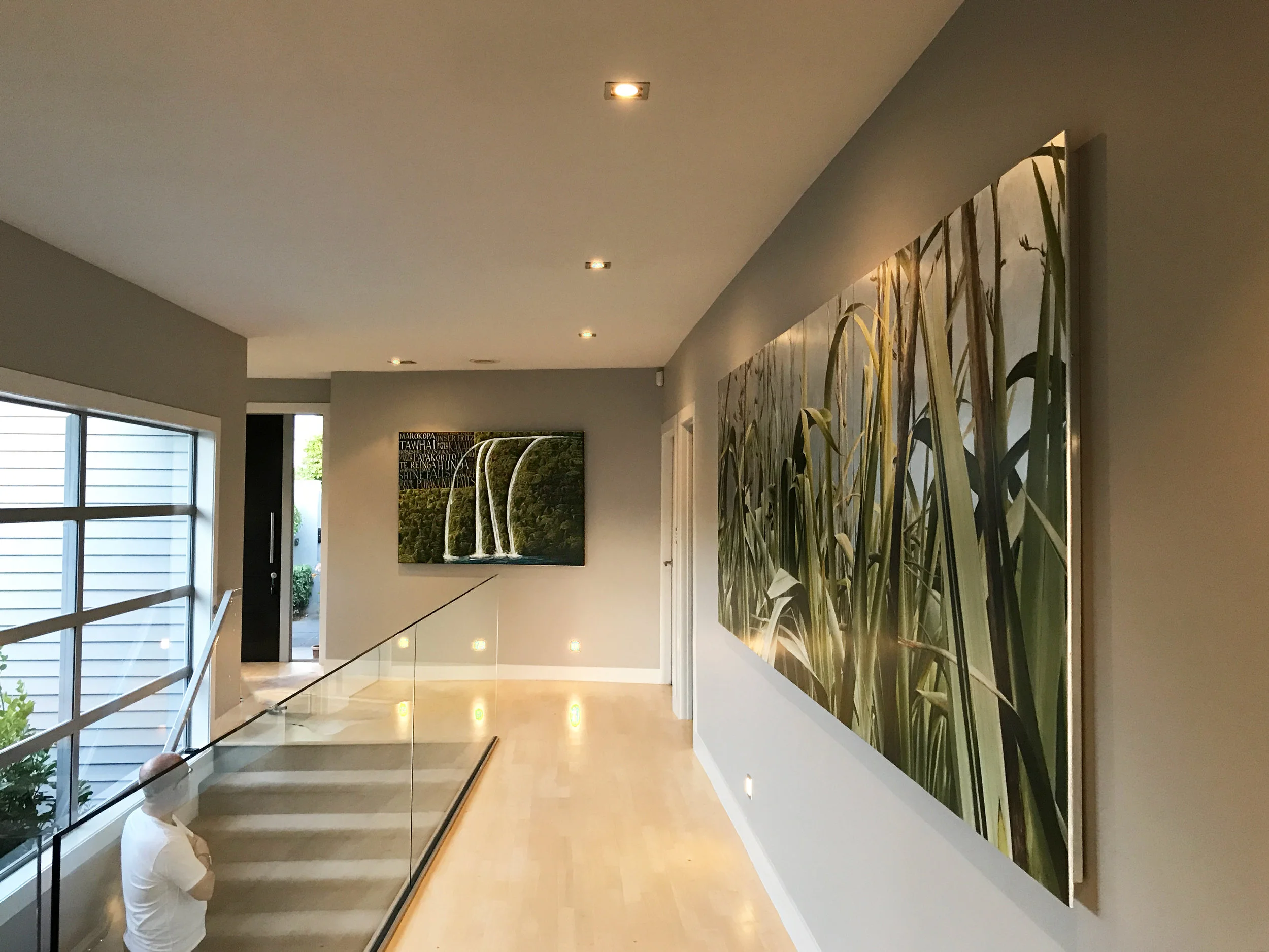 Chosen, off the shelf , or commissioned to complement, large or small, there's something out there to suit your space, taste and budget. Artworks by Mark Wooller, (left) and Neal Palmer. Private residence, Remuera, Auckland, New Zealand.
