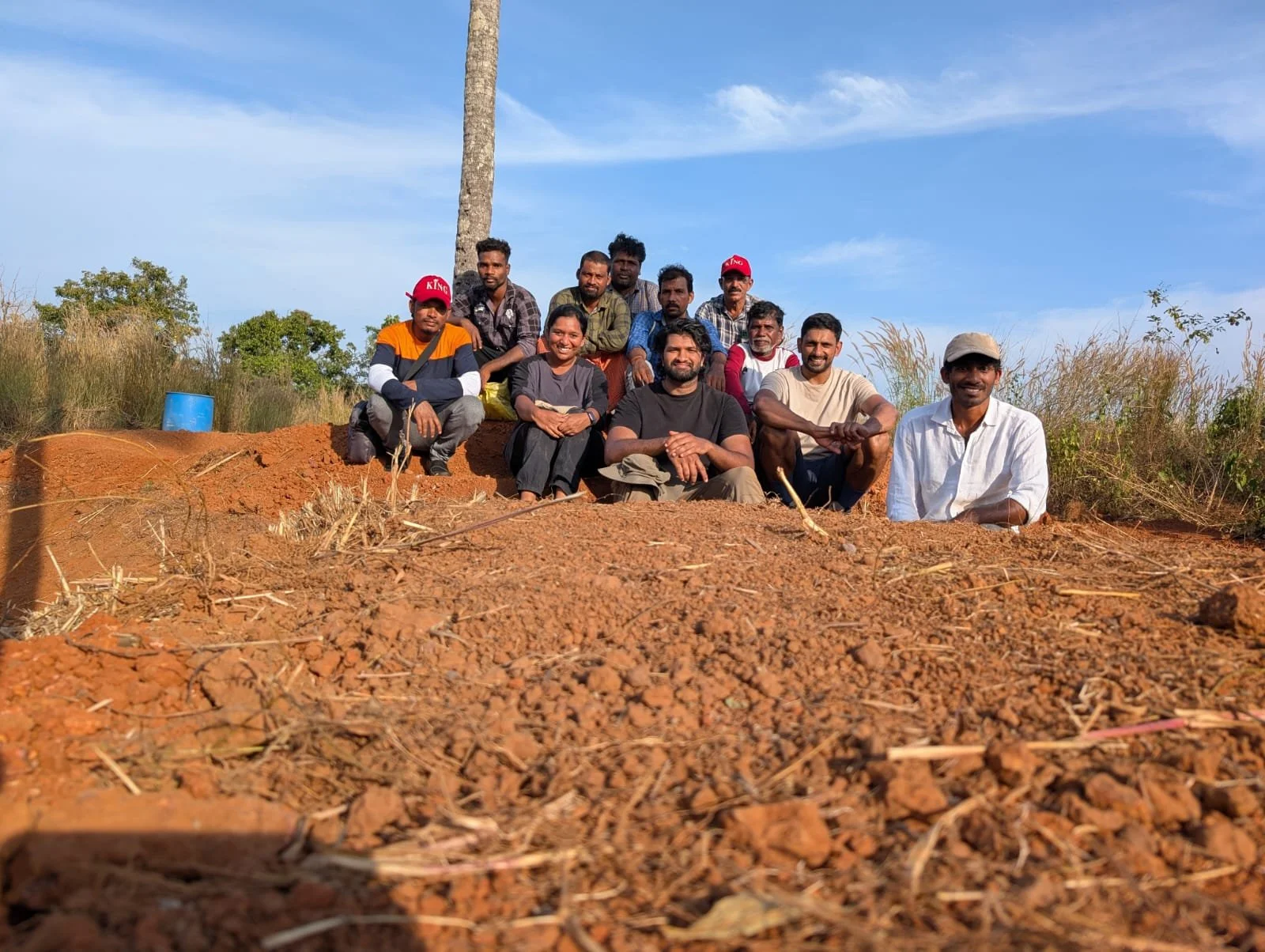 Team that worked on earthworks and planting