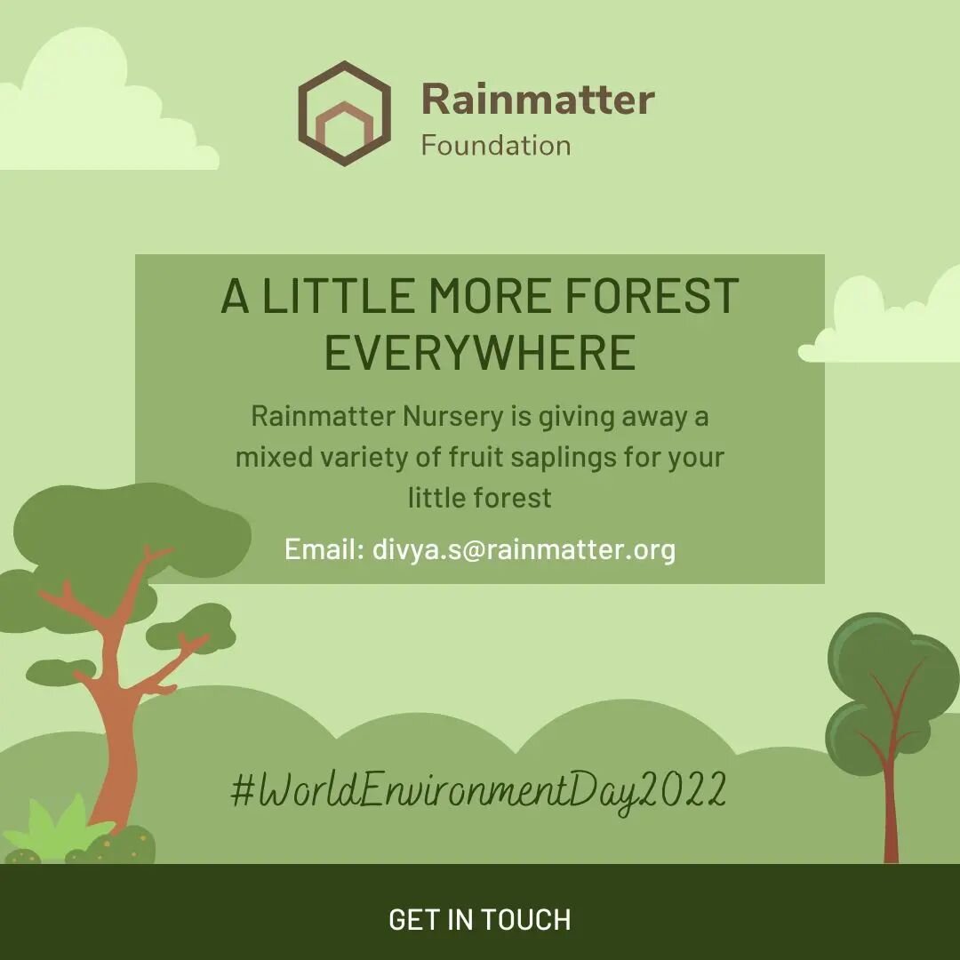 #ALittleMoreForest

@rainmatterorg is giving away fruit tree saplings for your patch of land 🌱

Contact details in the post above :)

#worldenvironmentday2022 #saplings #giveaway #forest #agroforestry #greenplanet #plantnursery #fruittree #treesapli