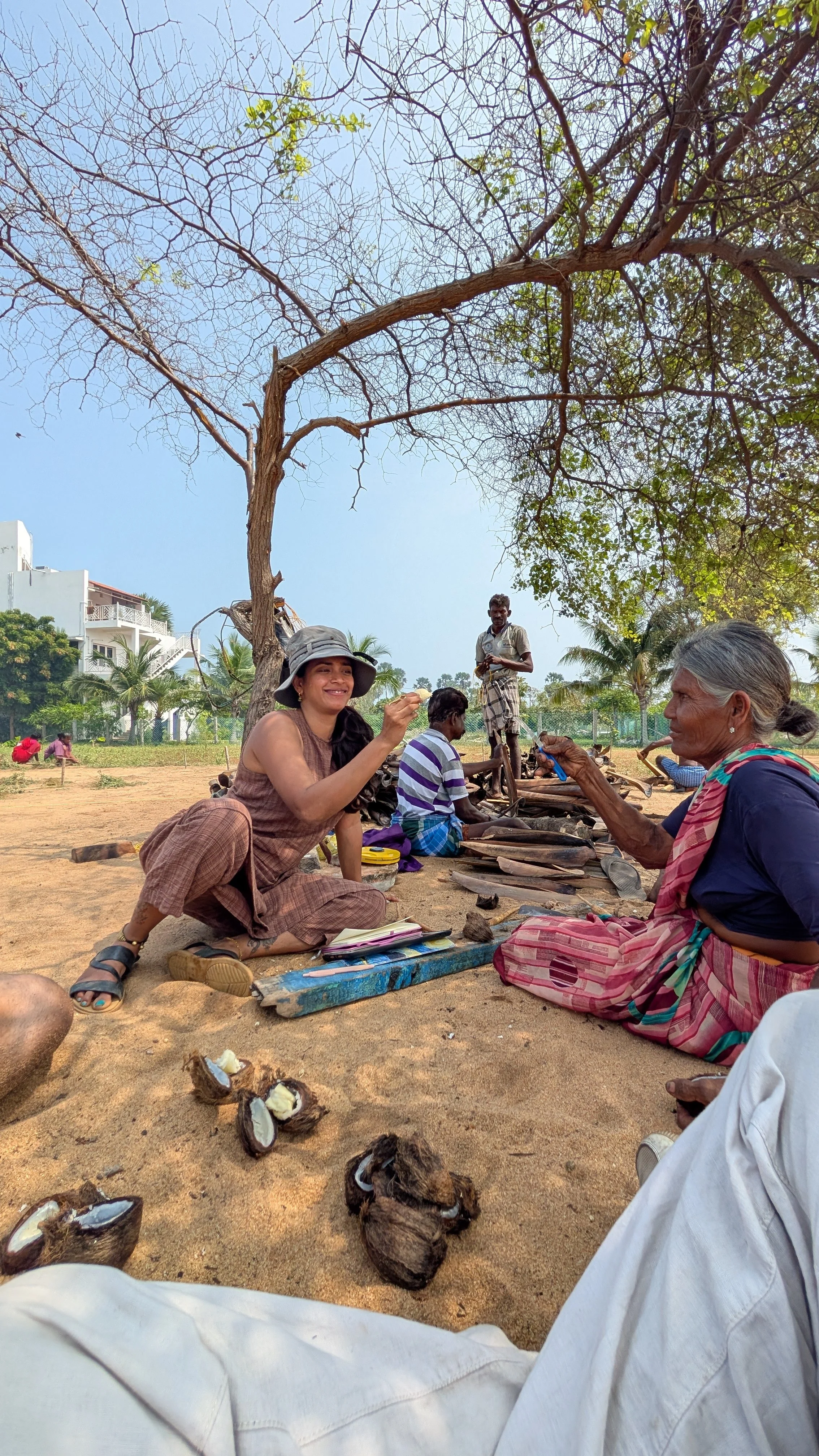Visit 1 - Enjoying some Borassus sprouts