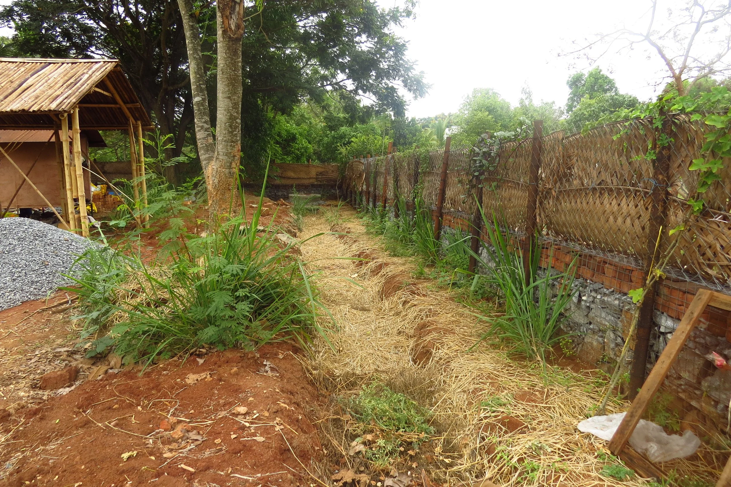 Mulched peripheral trenches