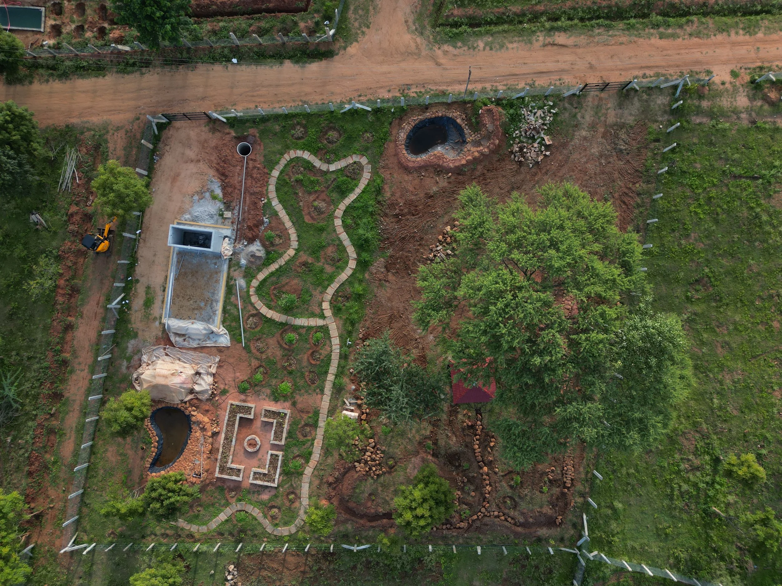 Aerial view of plots B & C