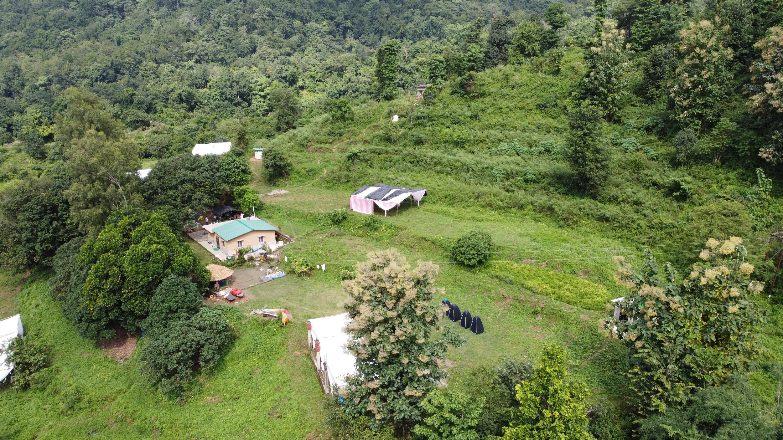 Drone view of site during the monsoons