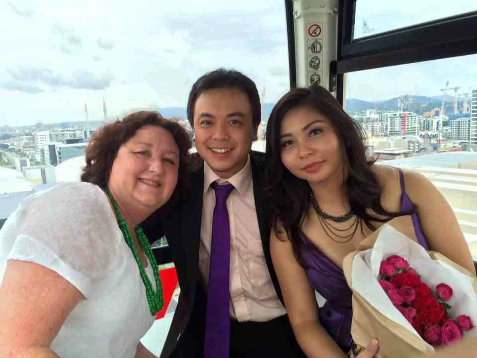 Aric and Evana Anthony, whom I married on the Wheel of Brisbane