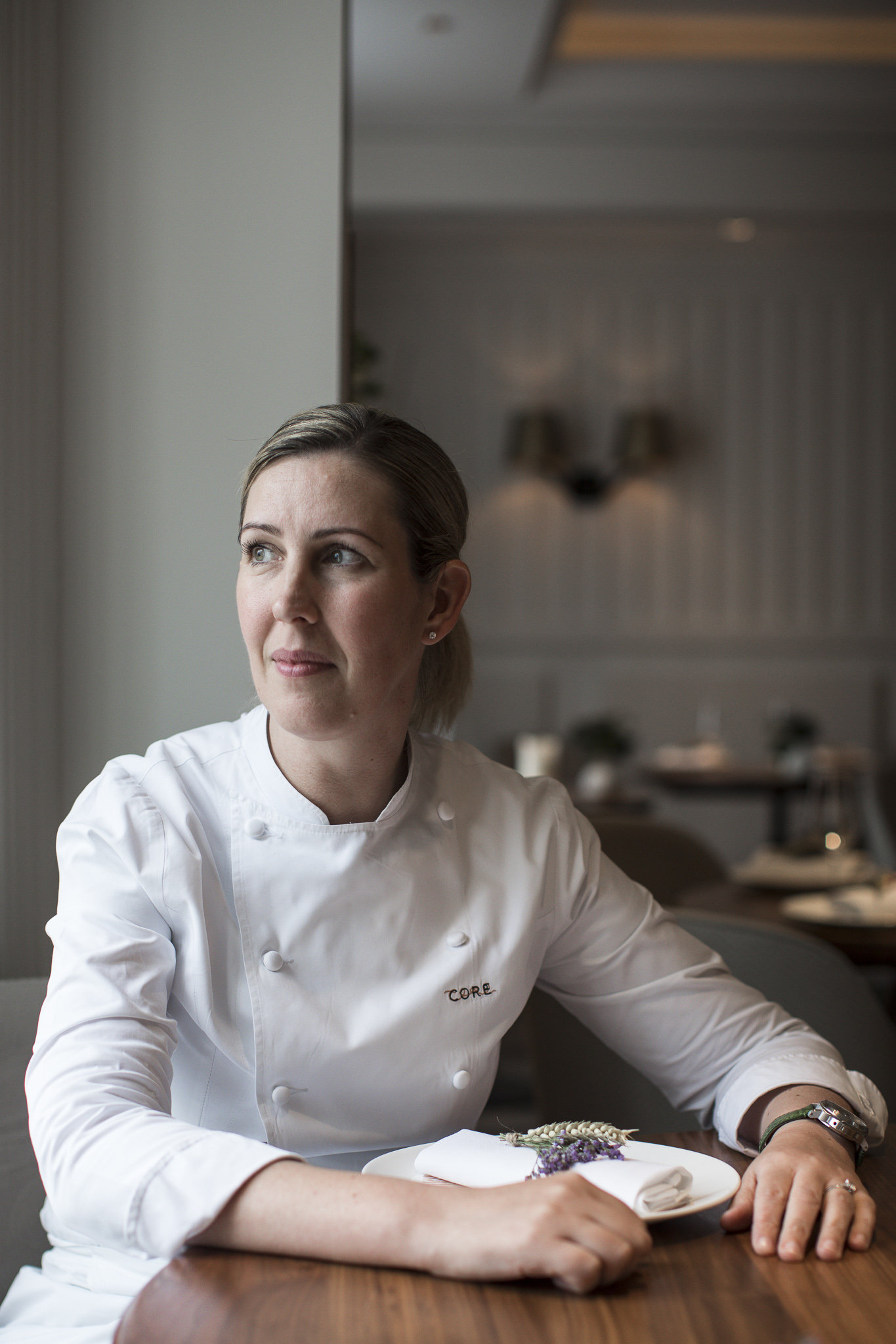Clare Smyth, at her restaurant Core, in Notting Hill, London