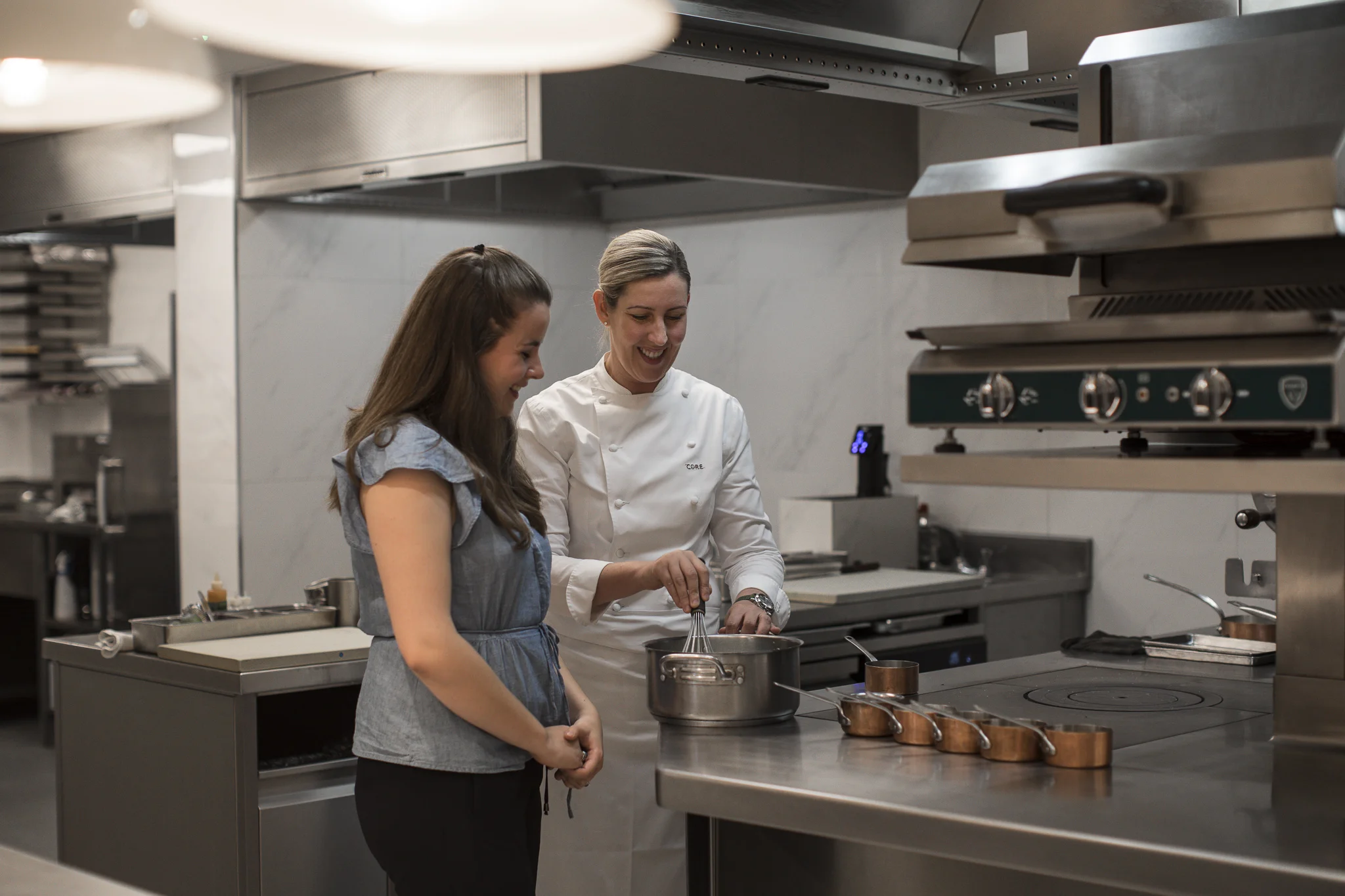 Rosie Bensberg and Clare Smyth, in the Core kitchen