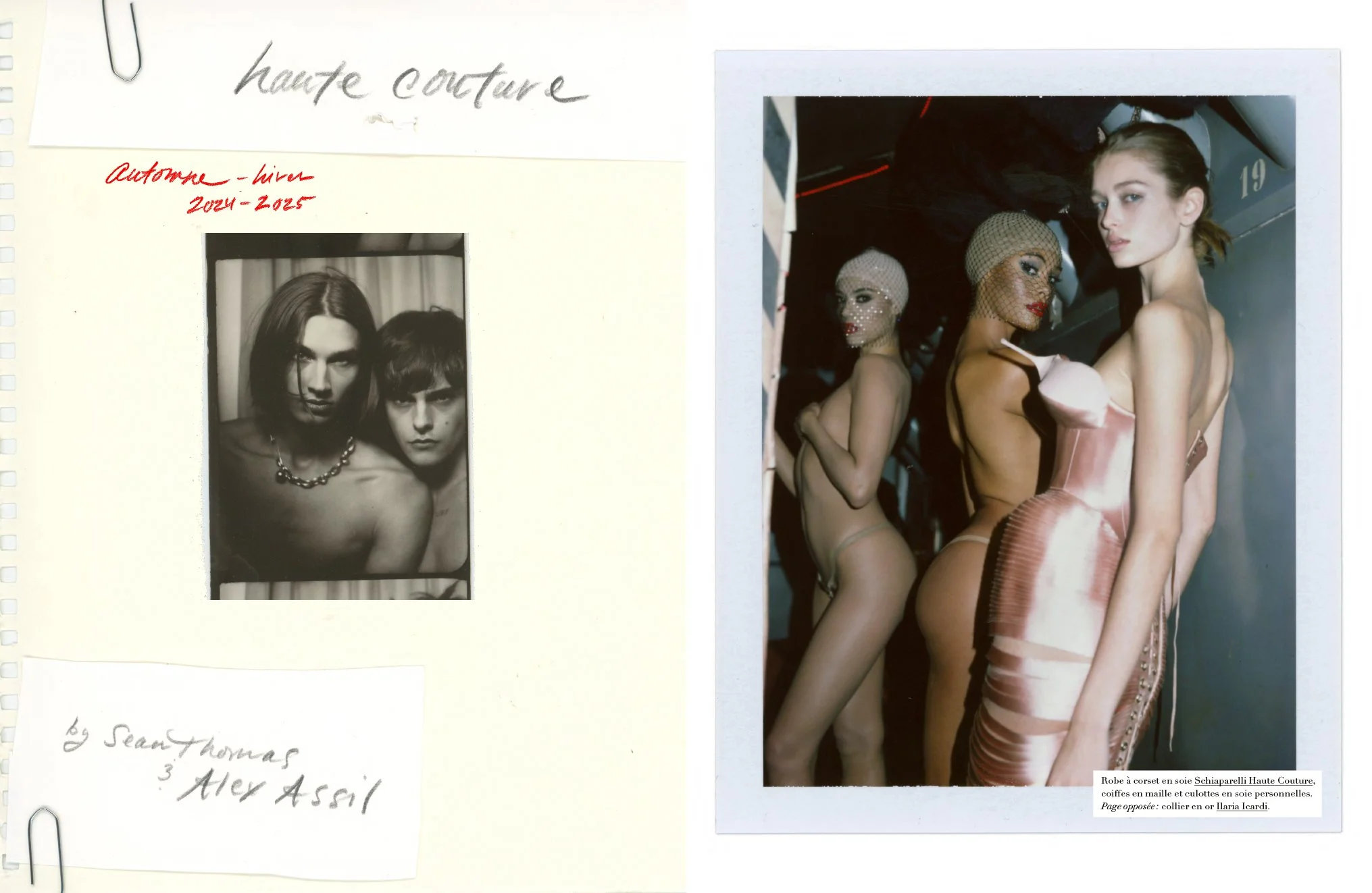  Opening title page for Harper’s Bazaar France’s Autumn/Winter 2024–2025 haute couture story, photographed by Sean Thomas and styled by Alex Assil. 