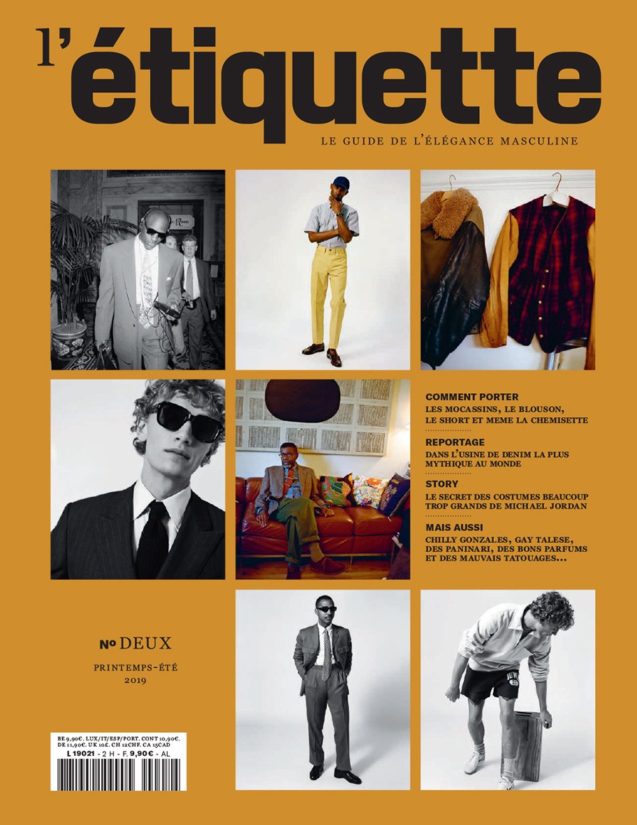  Cover of L’Étiquette Homme No. 2, photographed by Sean Thomas, featuring the issue’s menswear portraits, seasonal looks and style details. 