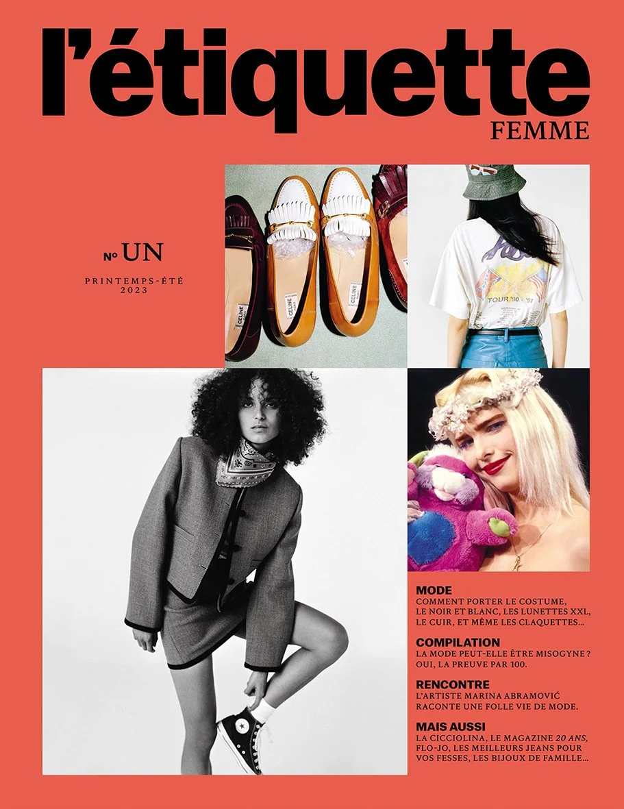  Cover of L’Étiquette Femme No. 1, photographed by Sean Thomas, introducing the Spring–Summer 2023 issue through fashion portraits and accessories. 