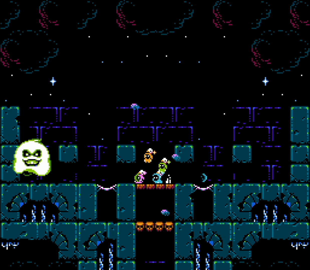 Four-player Micro Mages gameplay captured from my Multitap video.