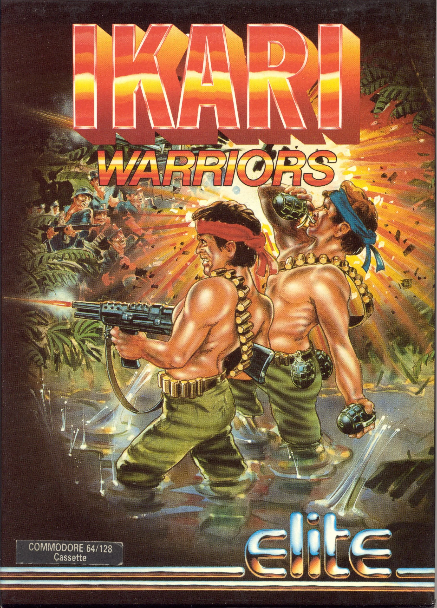 Ikari Warriors Elite edition box art for Commodore 64/128