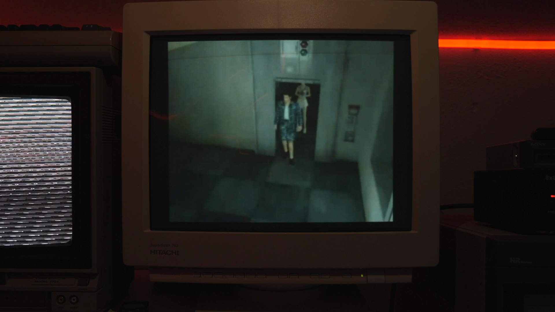 Resident Evil shown on a CRT in the Classic Co-op source video