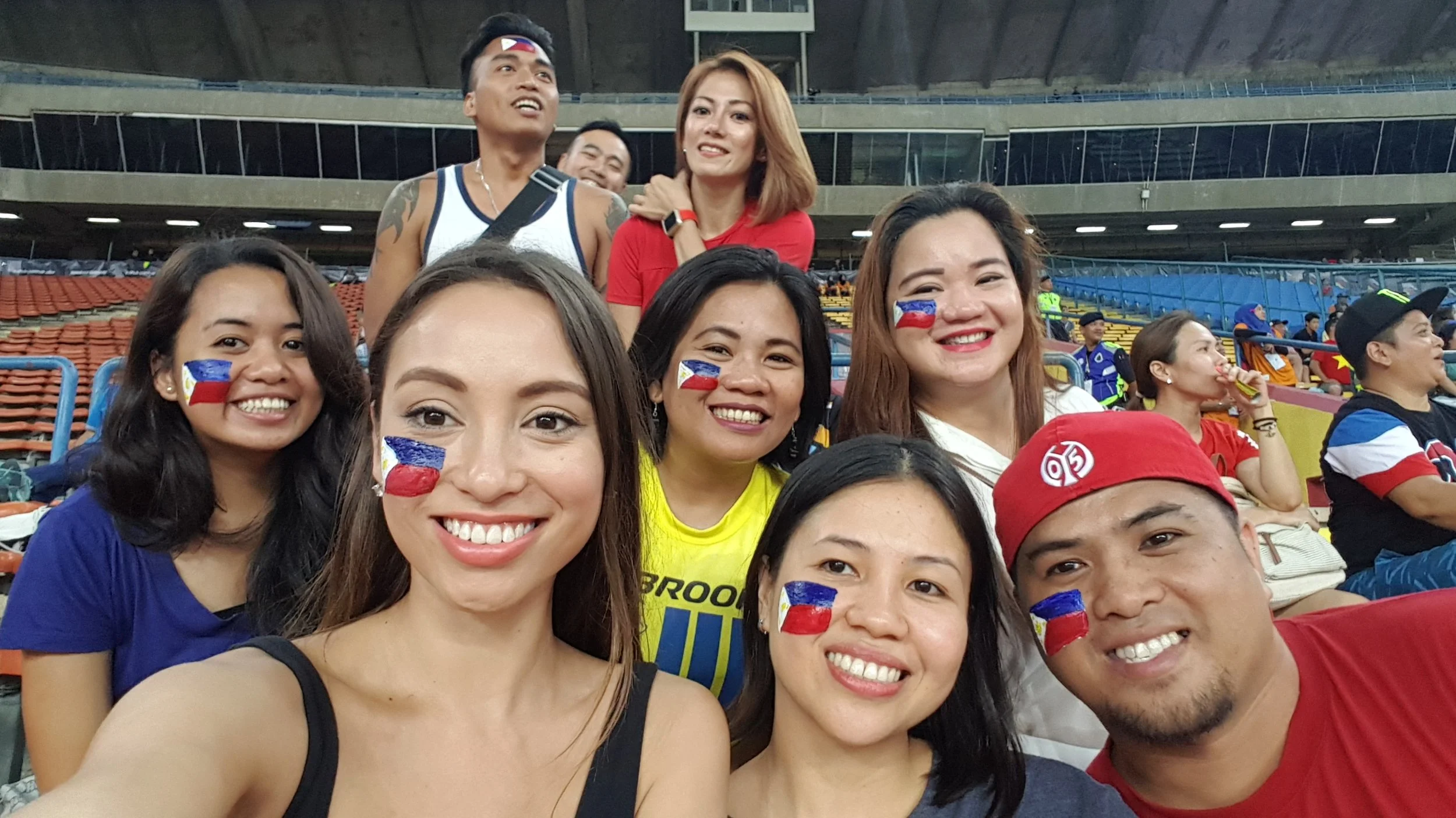 We may have been ridiculously outnumbered but I didn't see any Indonesian supporters wearing painted flags on their faces!!!