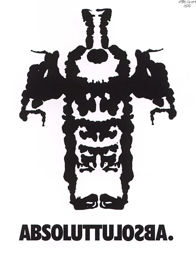 This ‘Rorschach’ version was created to appear in the ‘gutter’ of psychology and medical publications, and the more thoughtful broadsheet journals.