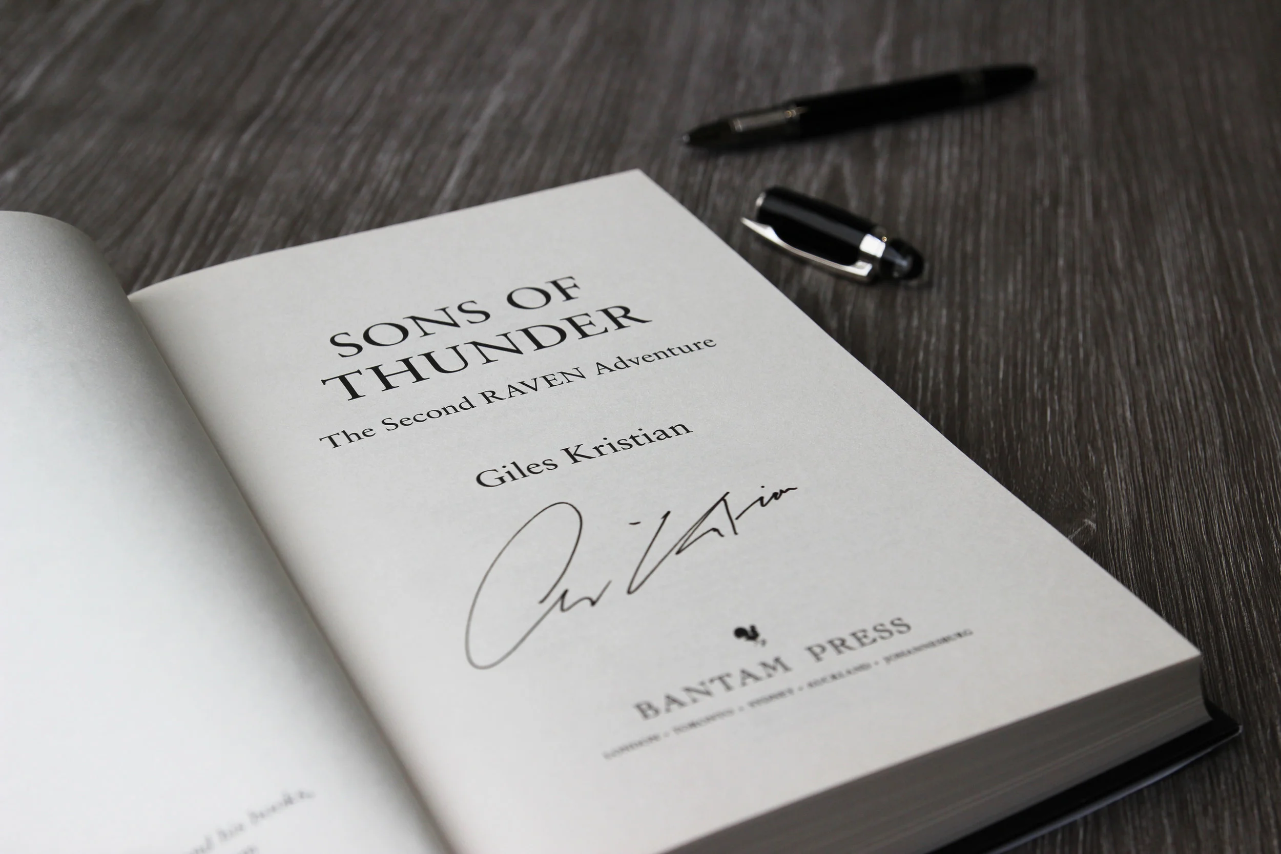 Signed first edition Sons of Thunder By Giles Kristian